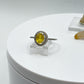 Yellow Sapphire Halo Ring | Sterling Silver, September Birthstone (Size 8)