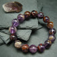 Cacoxenite in Amethyst Genuine Bracelet ~ 7 Inches ~ 12mm Round Beads