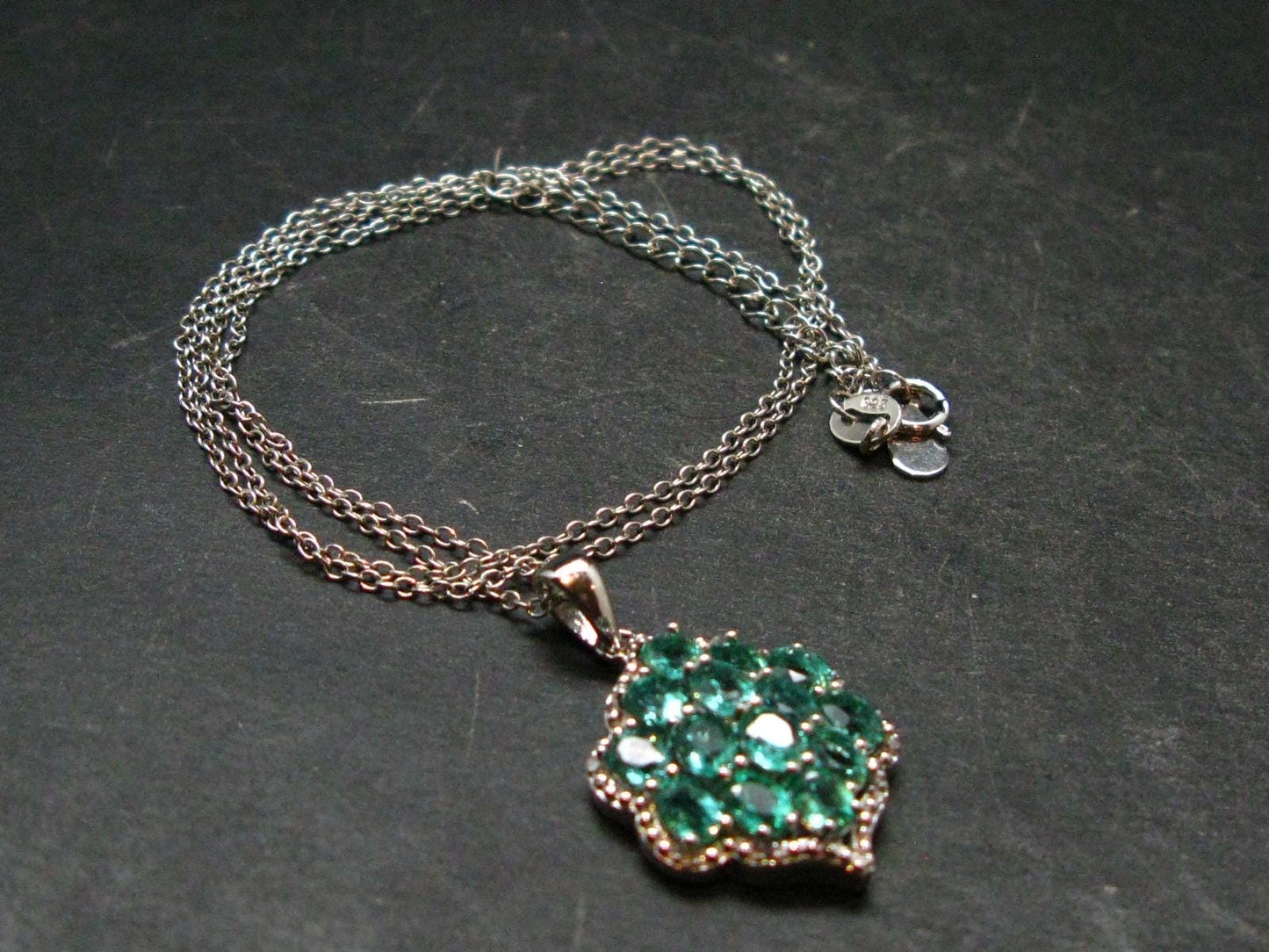 Emerald Silver Pendant W/Chain From Colombia - 4.51 Grams Total