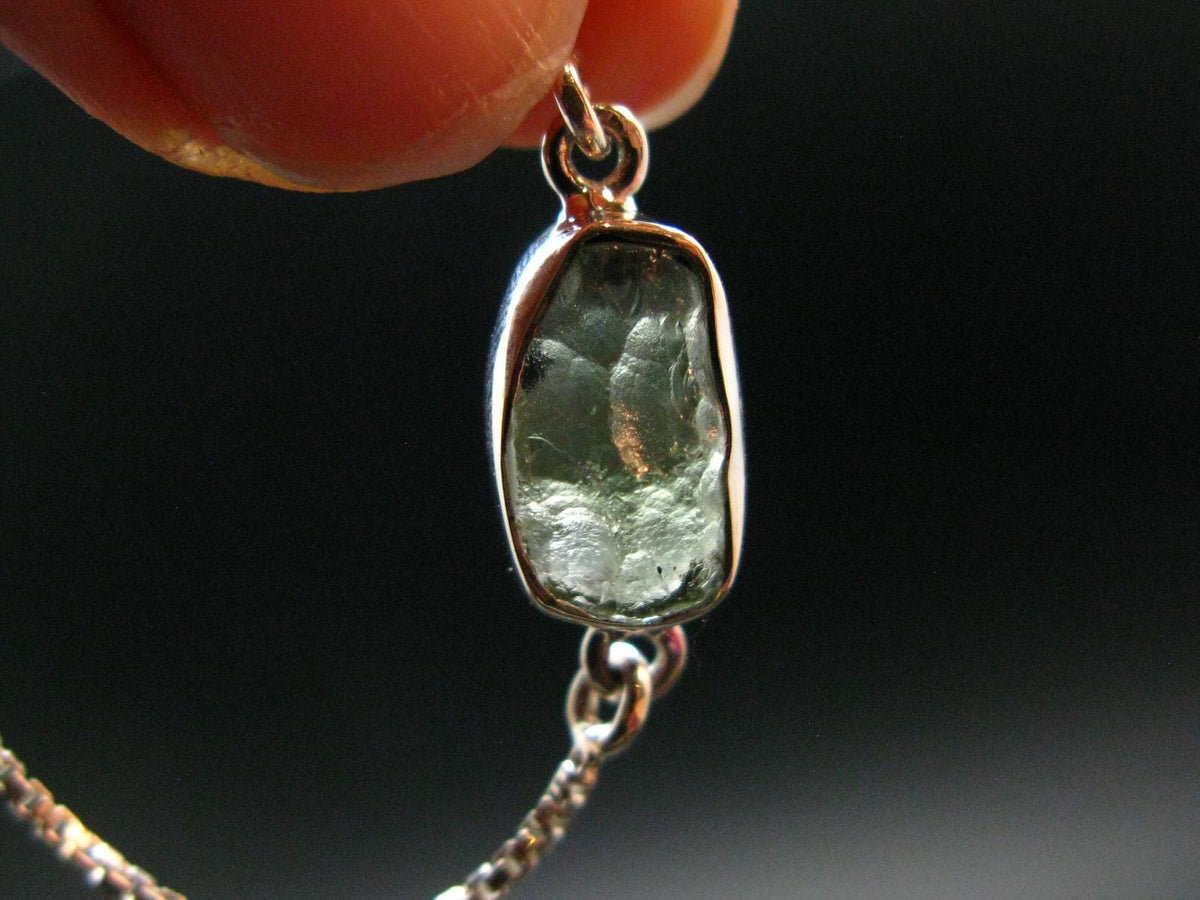 Moldavite Silver Bracelet Adjustable Length - 3.0 Grams