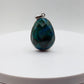 Natural Chrysocolla Pendant Blue Green Gemstone Silver Necklace Healing Crystal Jewelry Gift