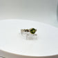 Beaded Peridot Ring | Natural Green Peridot in Sterling Silver | August Birthstone Jewelry - Size 8