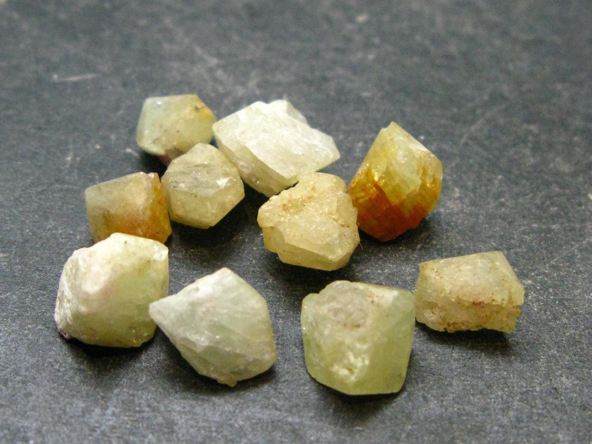 Lot of 10 Large Rhodizite Rhodozite Crystals from Madagascar - 25.0 Carats