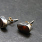 Fire Agate Stud Earrings From Mexico - 0.4" - 2.20 Grams