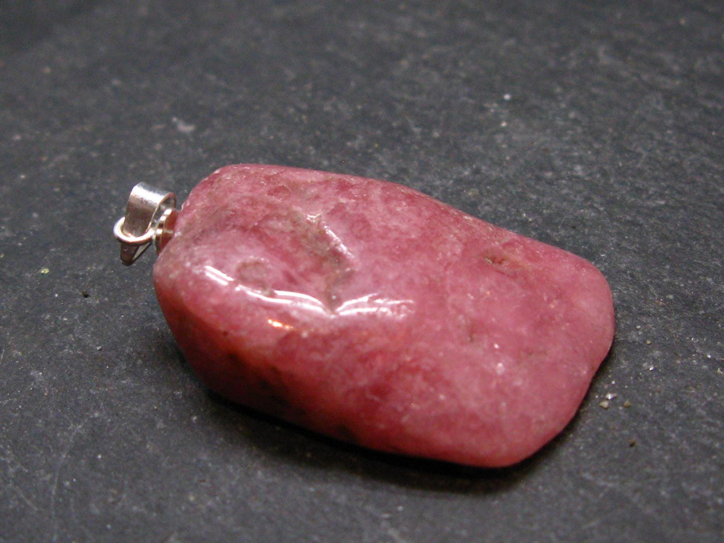 Rhodochrosite Sterling Silver Pendant From Alma Colorado - 1.5" - 12.0 Grams