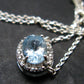 Stunning Genuine Faceted Aquamarine Gem Sterling Silver Pendant With Chain From Brazil - 17"