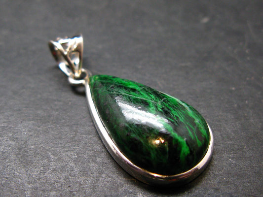 Extremely Rare Natural Maw Sit Sit Crystal Silver Pendant from Myanmar - 1.4" - 5.05 Grams