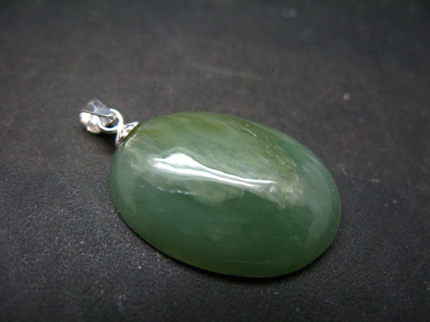 Nephrite Jade Cabochon Pendant From Canada - 1.3" - 4.49 Grams