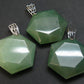 Lot of 3 Hexagonal Shape Star Of David Natural Green Aventurine Pendant from India