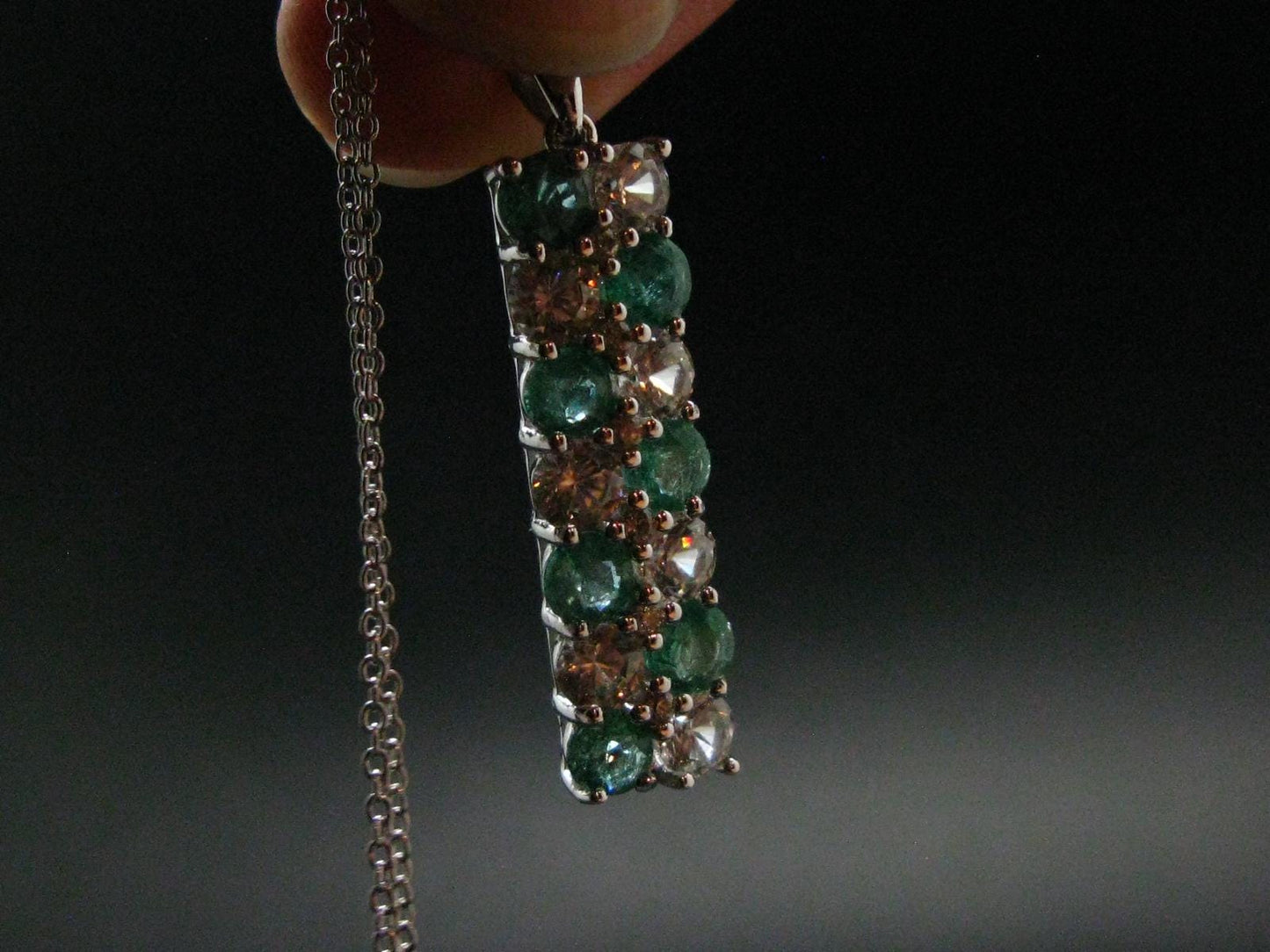 Emerald Silver Pendant W/Chain From Colombia - 5.32 Grams Total