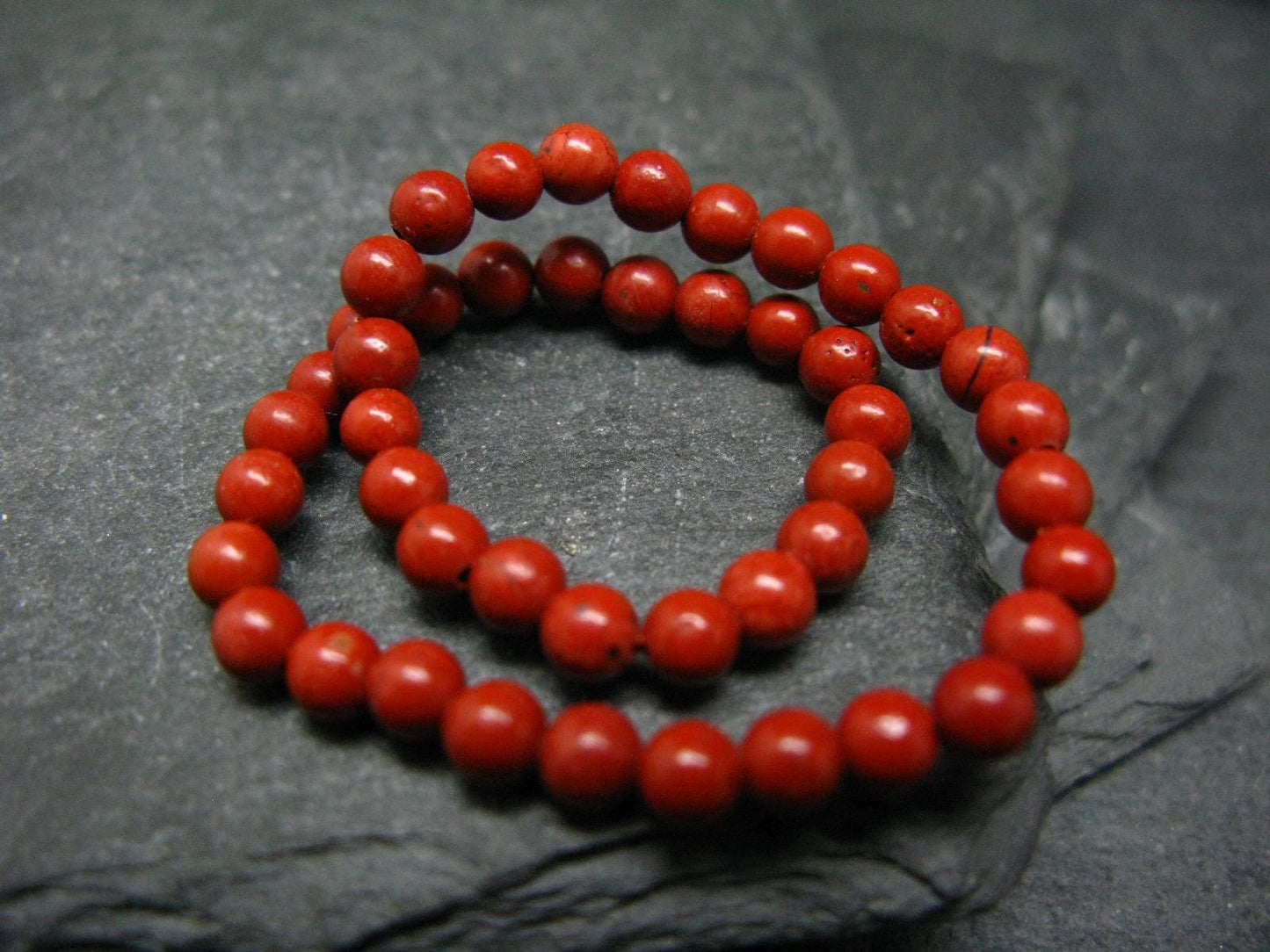 Red Jasper Genuine Bracelet ~ 7 Inches ~ 4mm Round Beads
