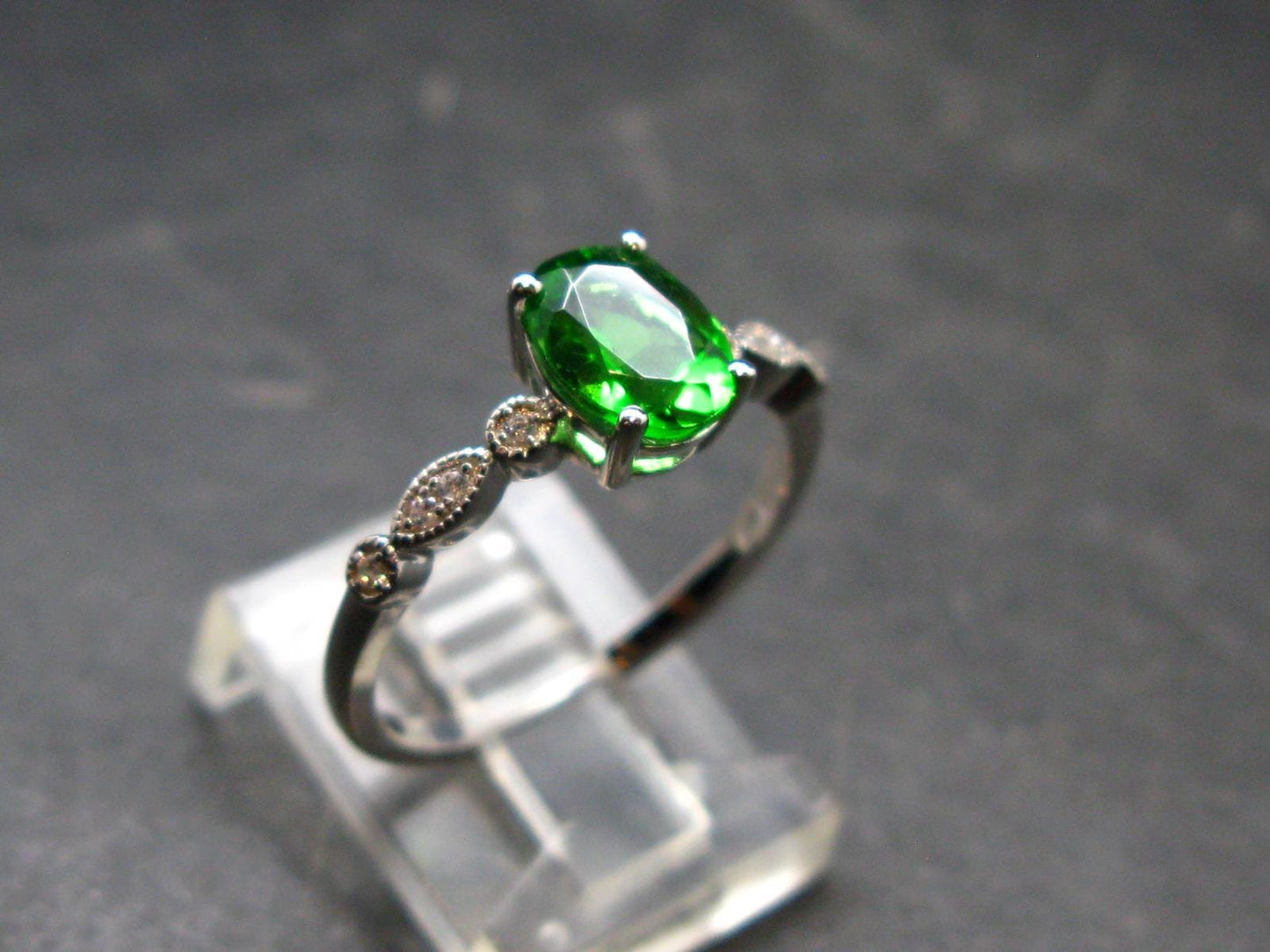 Helenite Gaia Stone Gem Sterling Silver Ring From Washington - Size 8 - 1.0 Carats