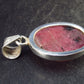 Rare Rhodonite Cabochon Silver Pendant From Brazil - 1.2" - 5.2 Grams