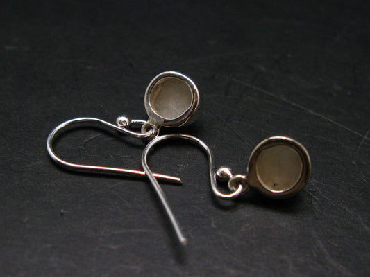 Very Rare White Cryolite 925 Silver Earrings from Greenland - 0.9" - 2.11 Grams