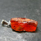 Raw Fire Opal Sterling Silver Pendant From Mexico - 1.0" - 1.24 Grams