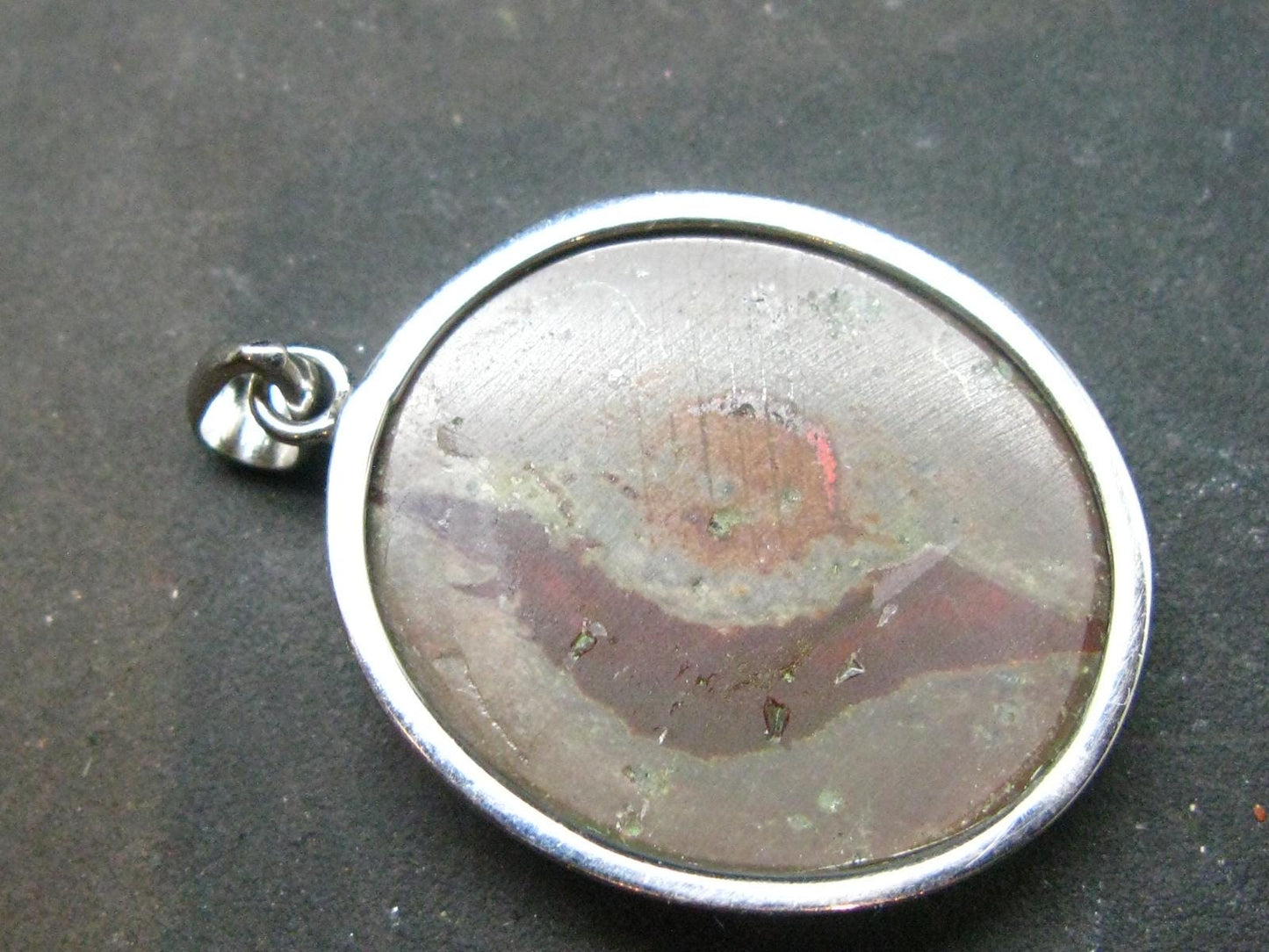 Fire Opal Sterling Silver Pendant From Mexico - 1.4" - 5.68 Grams