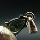 Moldavite Tektite Facetted Silver Pendant from Czech Republic - 0.7" - 1.06 Grams