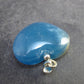 Lemurian Aquatine Blue Calcite Silver Heart Pendant from Argentina - 1.2" - 12.09 Grams