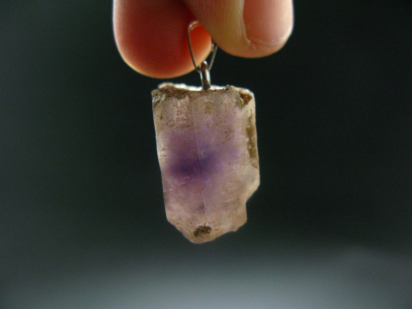 Rare Brandenberg Brandberg Amethyst Quartz Silver Pendant From Namibia - 1.1" - 7.72 Grams