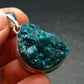 Dioptase Crystal Silver Pendant from Congo - 8.22 Grams - 1.4"