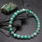 Emerald Genuine Bracelet ~ 7 Inches ~ 7mm Round Facetted Beads