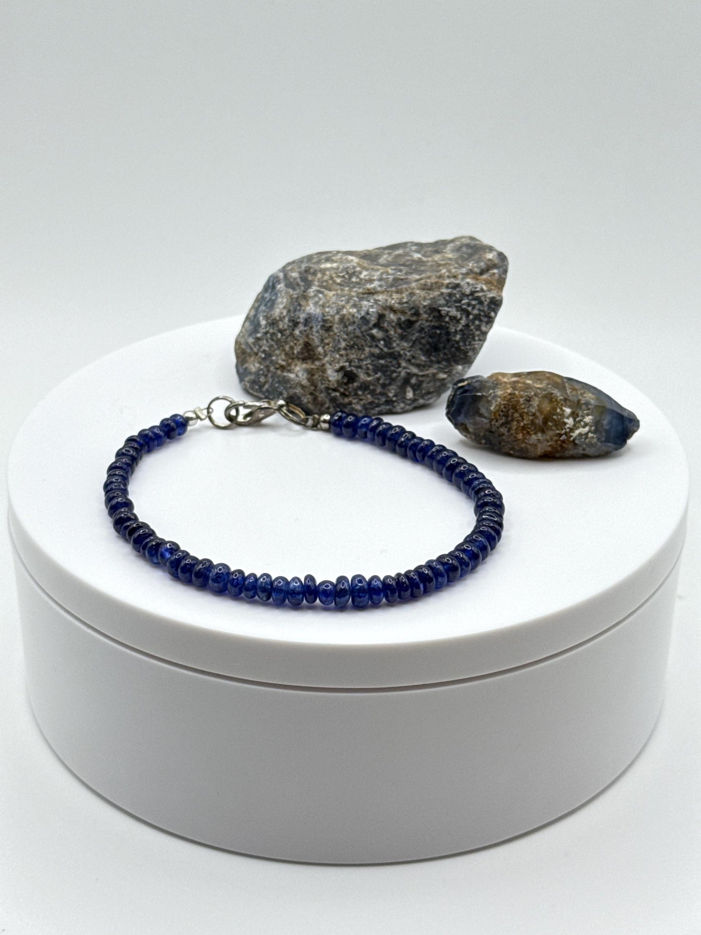 Faceted Blue Sapphire Bracelet: September Birthstone, Healing Crystal