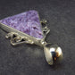 Lilac Stone!!! Stunning Silky Charoite Sterling Silver Pendant From Russia - 2.2" - 13.7 Grams