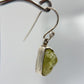 Chrysoberyl Raw Stone Earrings Green Yellow Gemstone Silver Dangle Earrings Minimalist Jewelry Gift