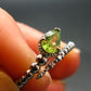 Natural Faceted Peridot Olivine Ring - 1.51 Grams - Size adjustable
