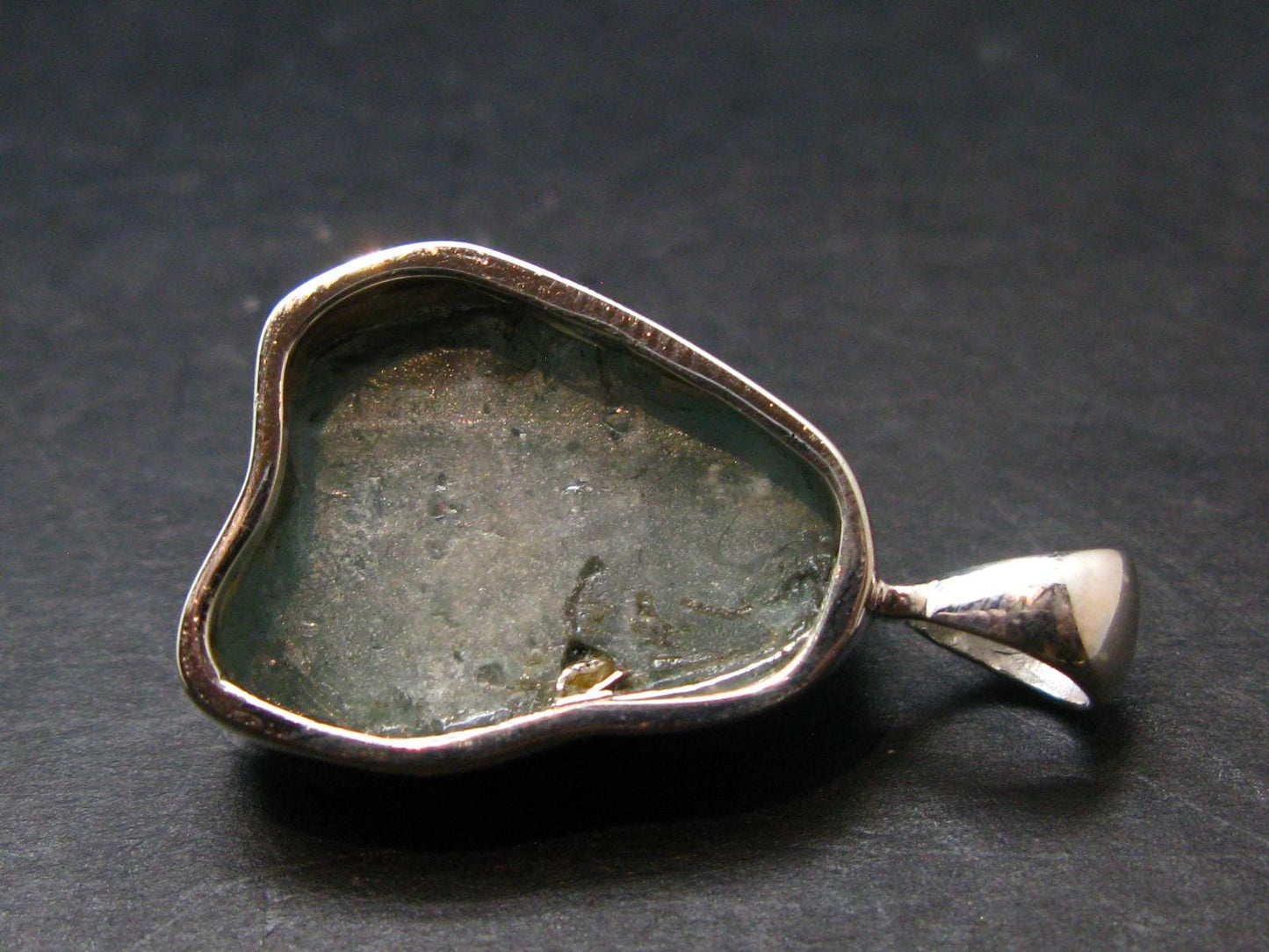 Blue Zircon Gem Crystal Silver Pendant From Cambodia - 1.1" - 5.80 Grams