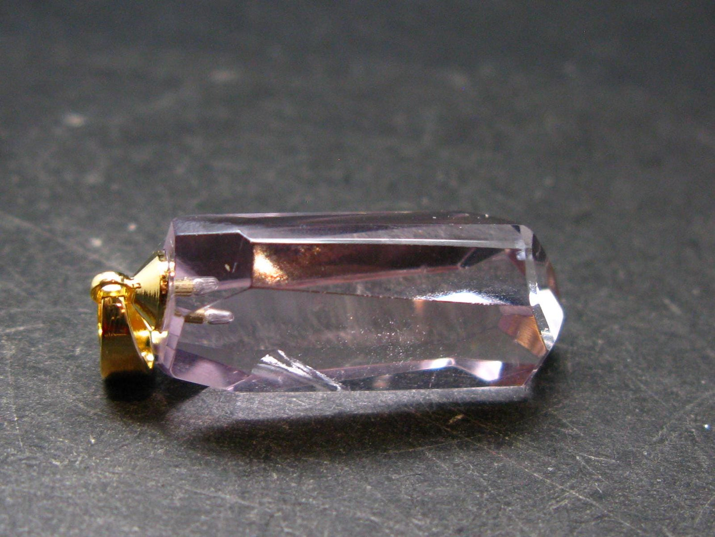 Amethyst Sterling Silver Gold Plated Pendant From Brazil - 1.4" - 6.05 Grams