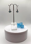 Swiss Blue Topaz Drop Earrings in Geometric Silver Frame - Weight 3.61 Grams
