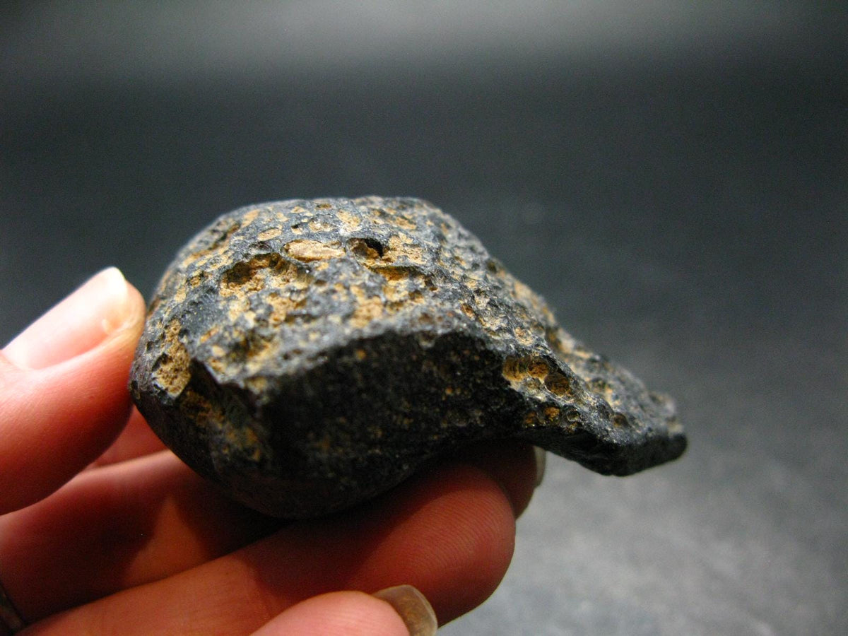Rare Large Black Tibetan Tektite Raw Piece from Tibet - 2.2" - 42.11 Grams