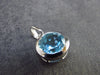 Elegant Genuine Solitaire Sky Blue Topaz Sterling Silver Pendant From Brazil - 0.7" - 2.40 Grams
