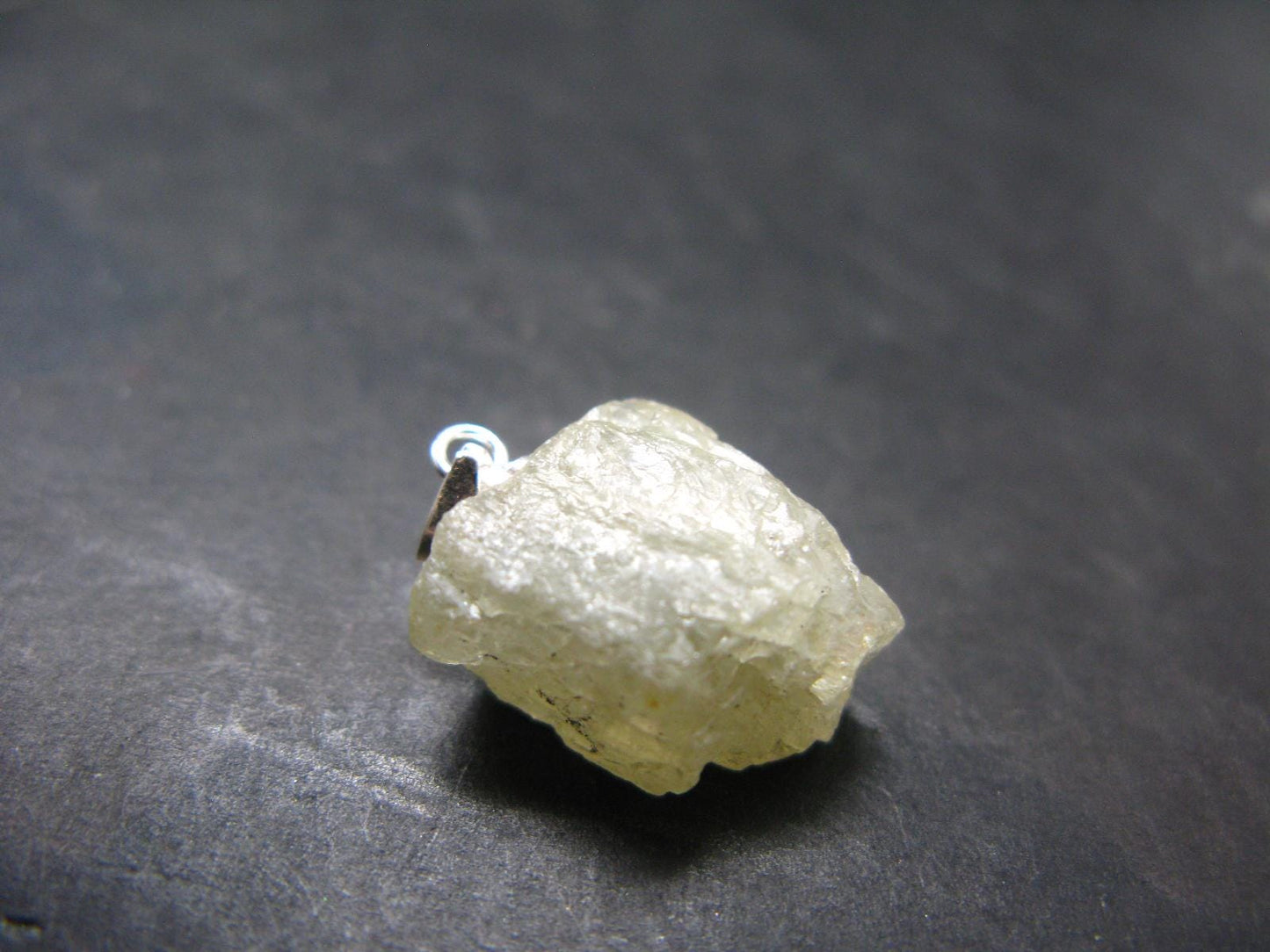 Amblygonite Silver Pendant from Brazil - 0.8" - 2.97 Grams