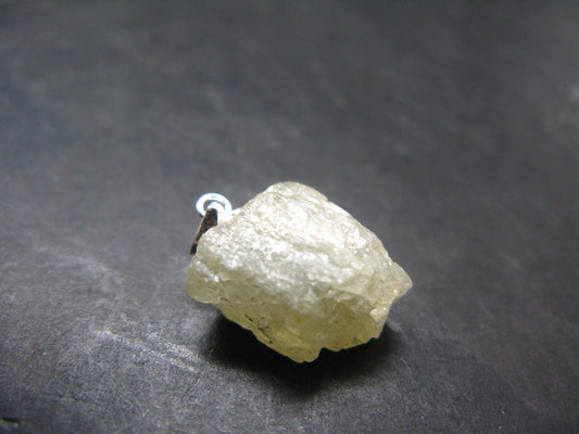 Amblygonite Silver Pendant from Brazil - 0.8" - 2.97 Grams