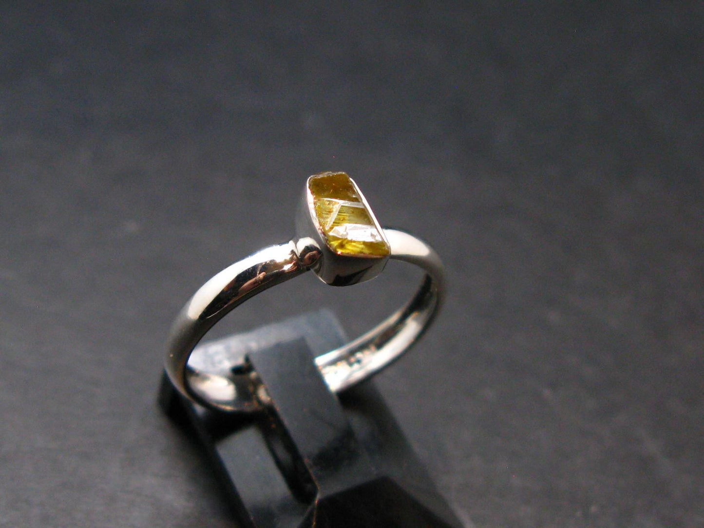 Fire Red Zincite Zinkite 925 Silver Ring from Poland - Size 7 - 1.62 Grams