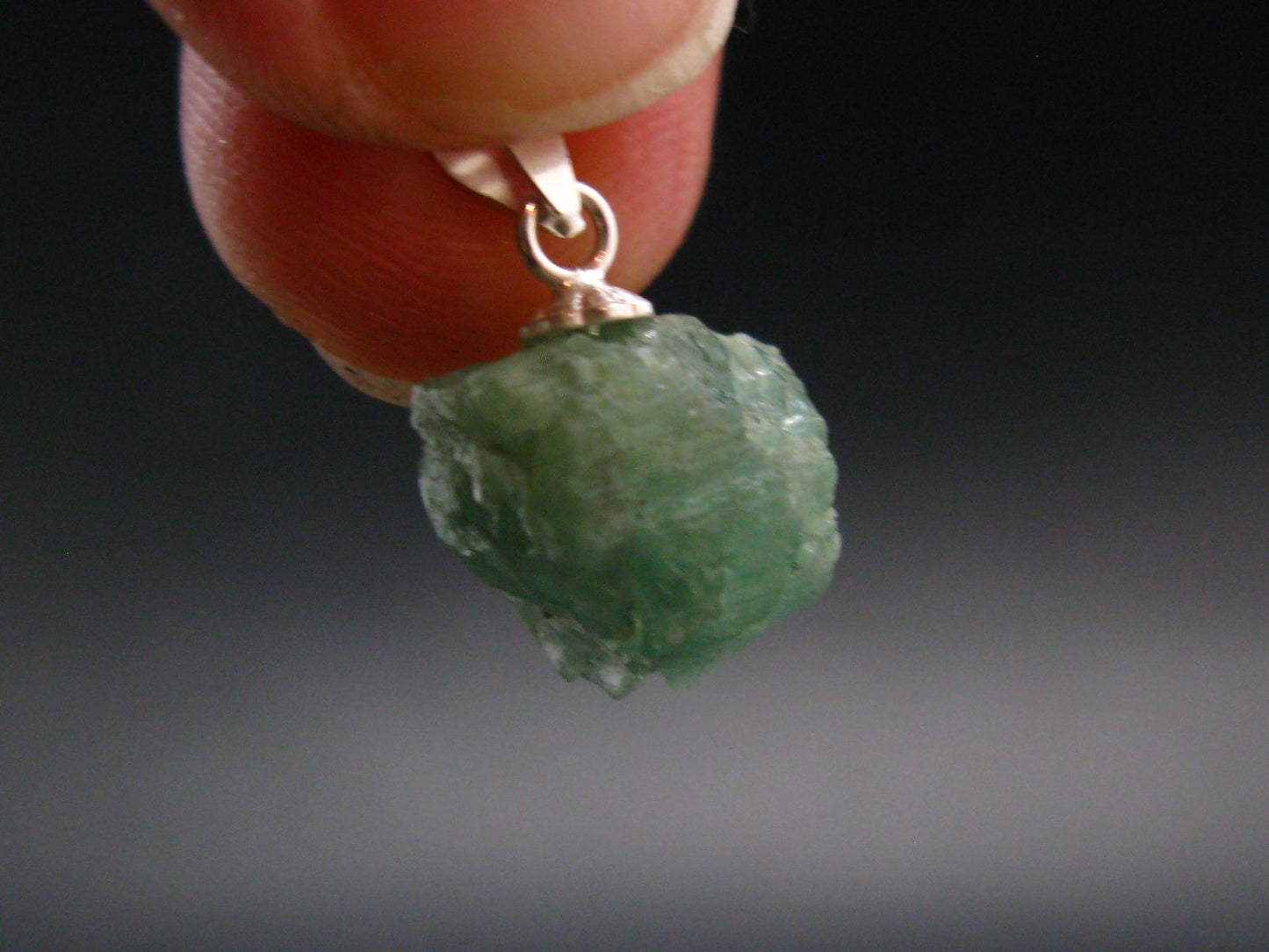 Extremely Rare Raw Gem Green Kornerupine Silver Pendant Crystal From Tanzania - 2.0 Grams - 0.8"