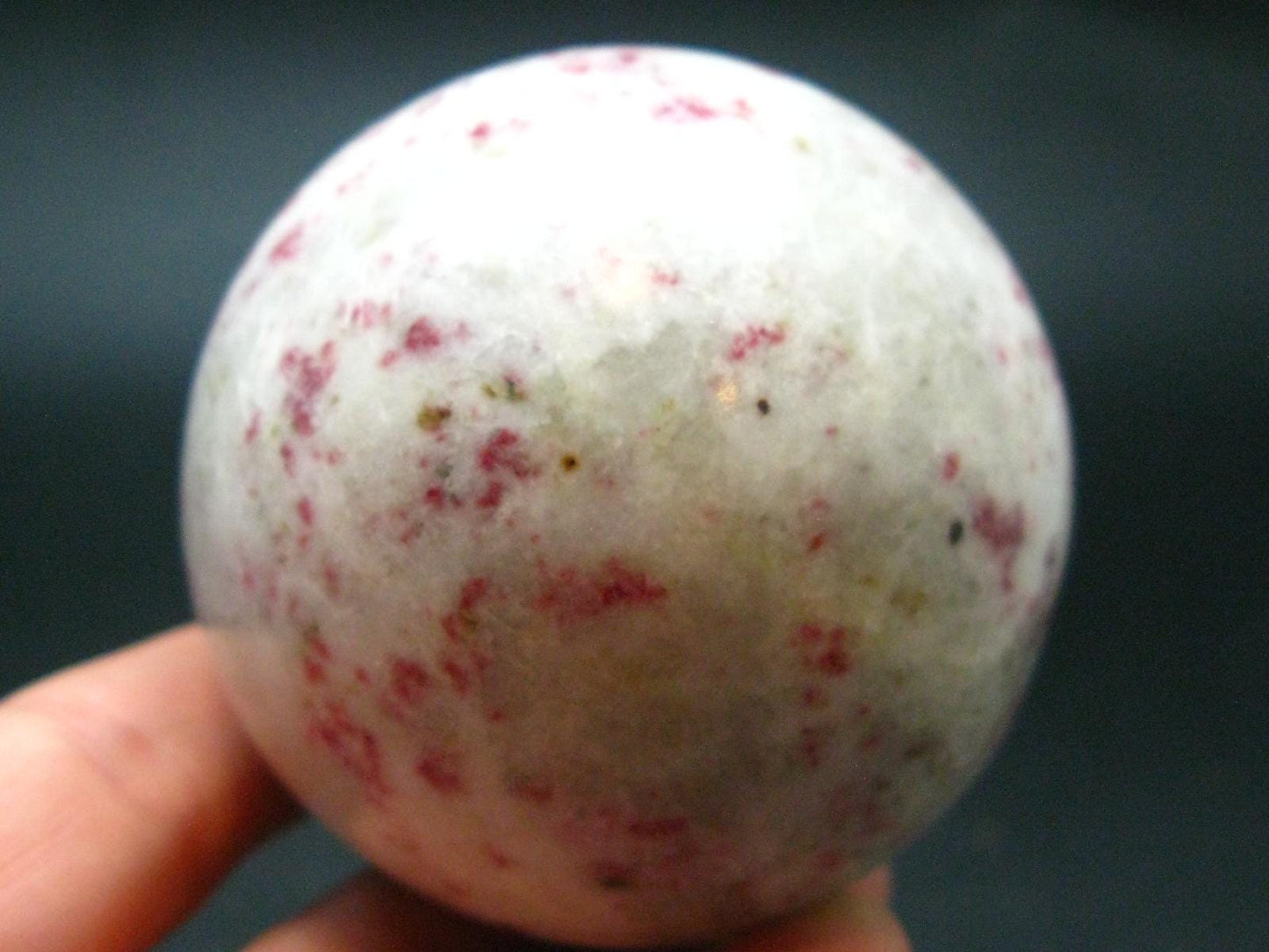 Large Cinnabar in Quartz Sphere from Peru - 239.13 Grams - 2.2"
