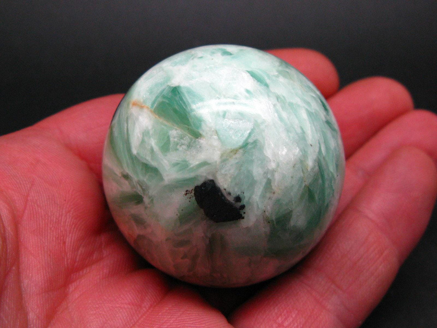 Russian Treasure from the Earth!! Pastel Emerald-Green Noble Talc & Hematite Sphere from Russia - 142 Gram - 1.8"