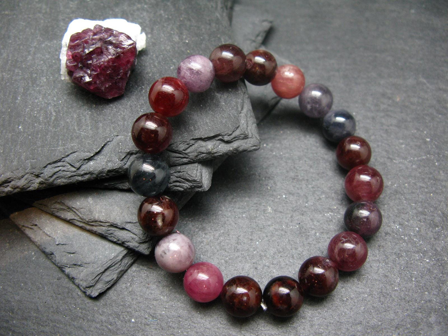 Gem Spinel Genuine Bracelet ~ 7 Inches ~ 10mm Round Beads