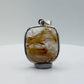 Golden Needle Inclusion Quartz Cushion Pendant – Natural Crystal in Sterling Silver