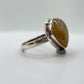 Golden Rutilated Quartz Ring – Teardrop Rutile Crystal Statement Jewelry - Size 10