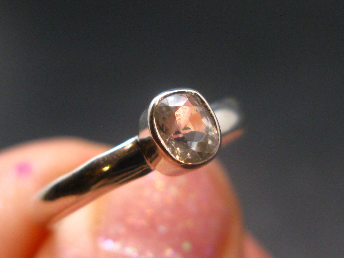 0.41 Carat Phenakite Phenacite Gem Sterling Silver Size 8 Ring from Russia - 1.71 Grams