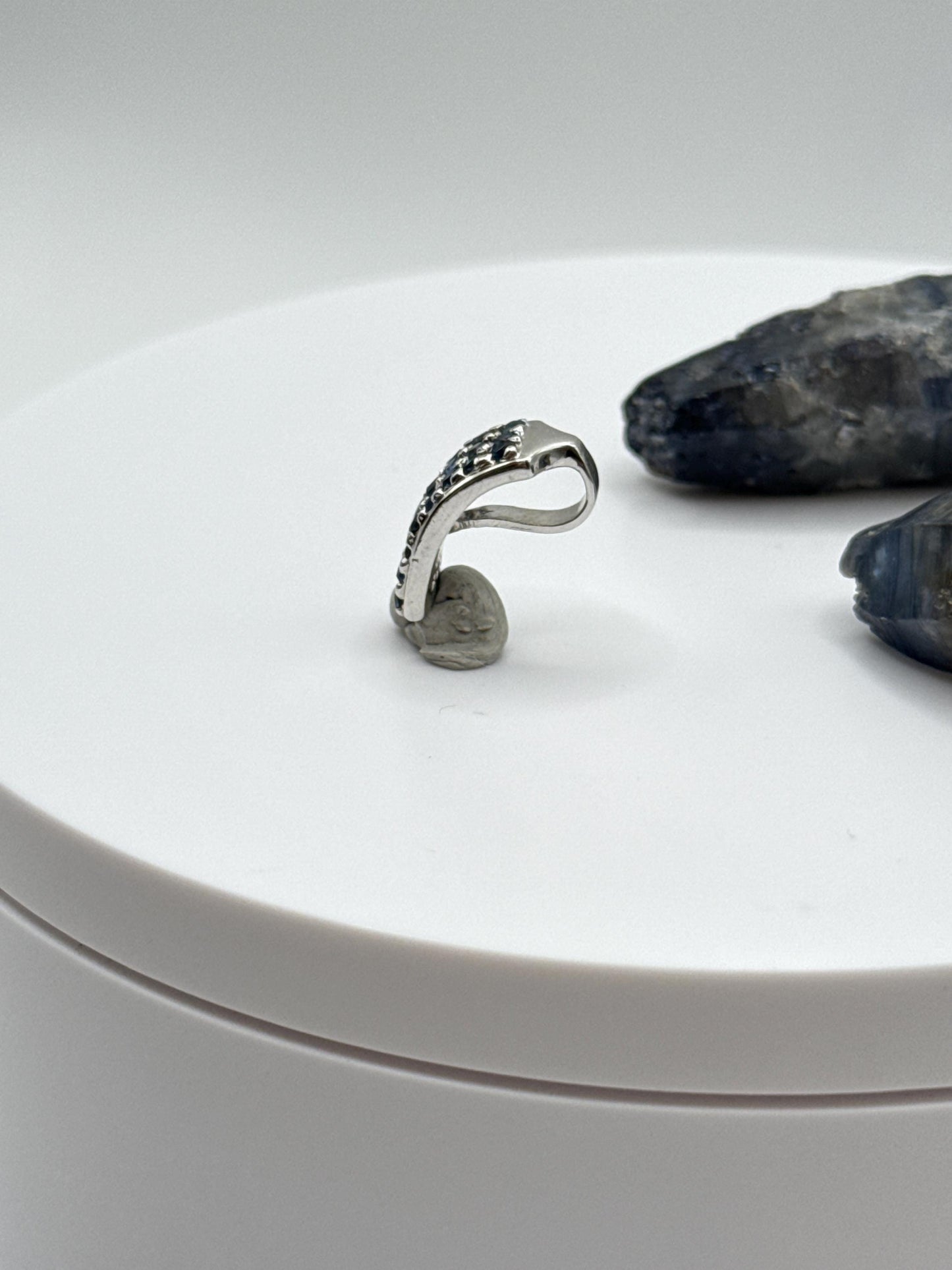 Sterling Silver Sapphire Huggie Pendant | September Birthstone Charm
