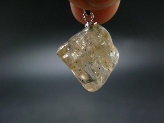 Golden Scapolite Silver Pendant From India - 1.1" - 4.15 Grams