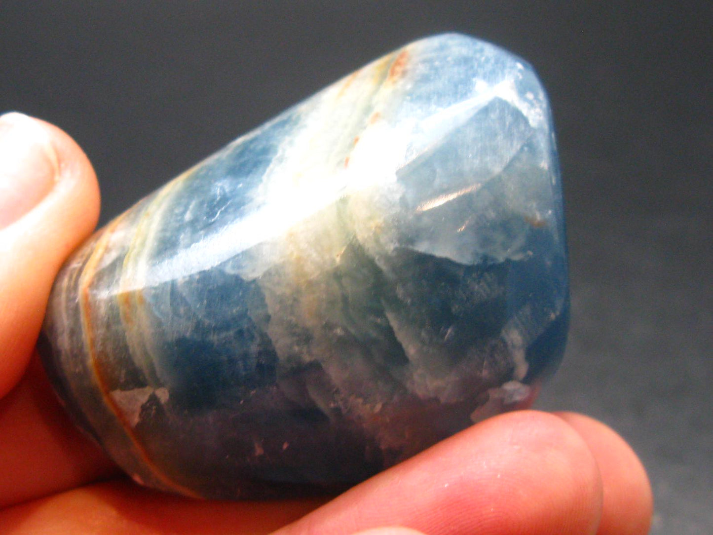 Nice Lemurian Aquatine Blue Calcite Tumbled From Argentina - 1.9" - 61.35 Grams