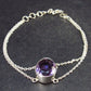 Natural Faceted Amethyst Bracelet 925 Sterling Silver - 7.5" - 5.1 Grams