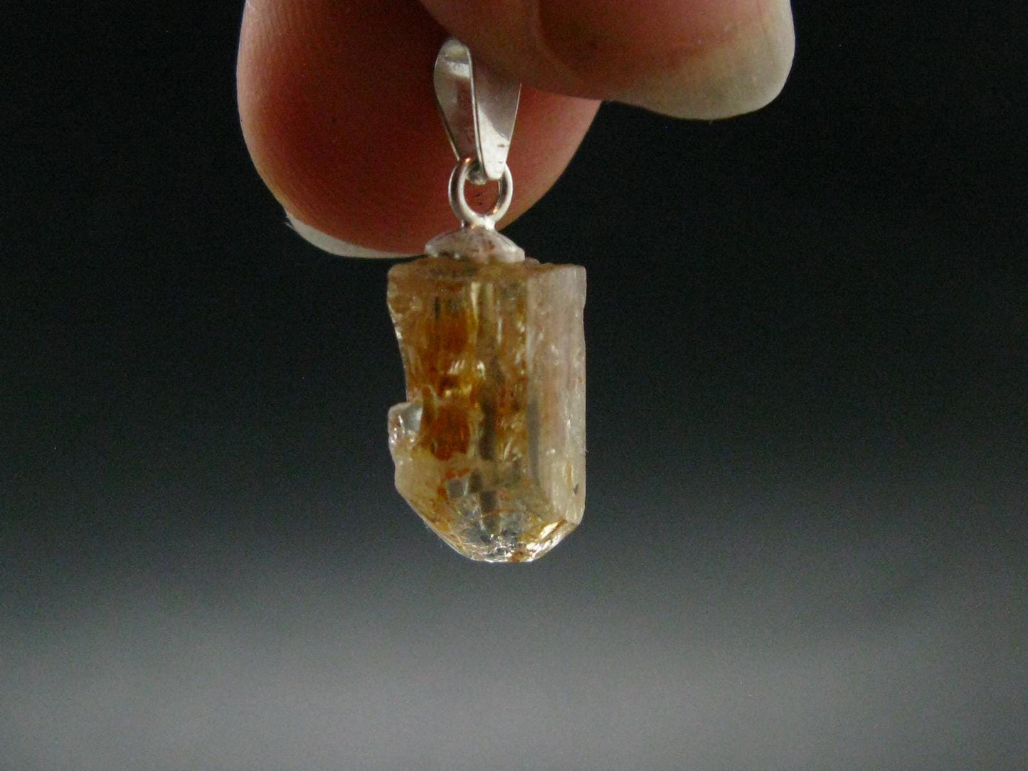Imperial Topaz Crystal Pendant From Brazil - 0.8" - 1.35 Grams