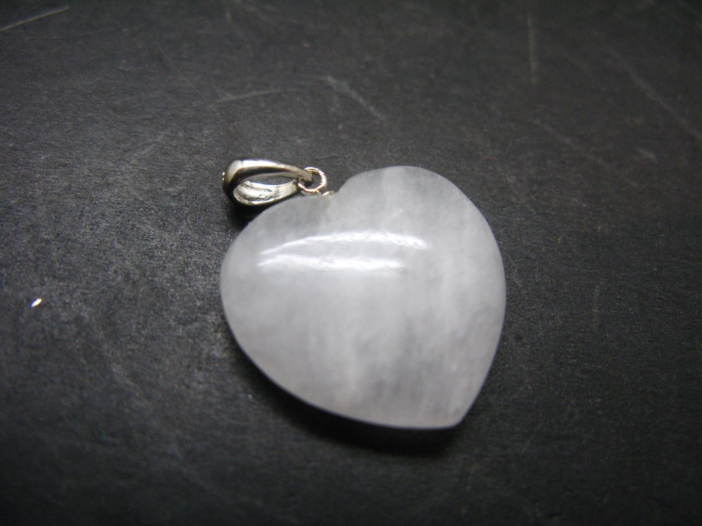 Very Rare SS Cryolite Heart Pendant From Greenland - 1.0" - 4.24 Grams